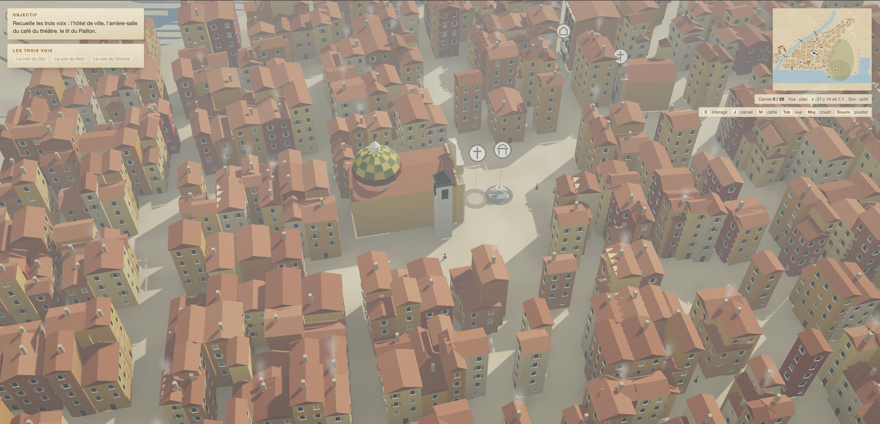 Overhead view of the 1860 old town with the dome of Sainte-Réparate